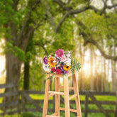 Aperturee - Fence Forest Lawn Green Photography Sweep Backdrop